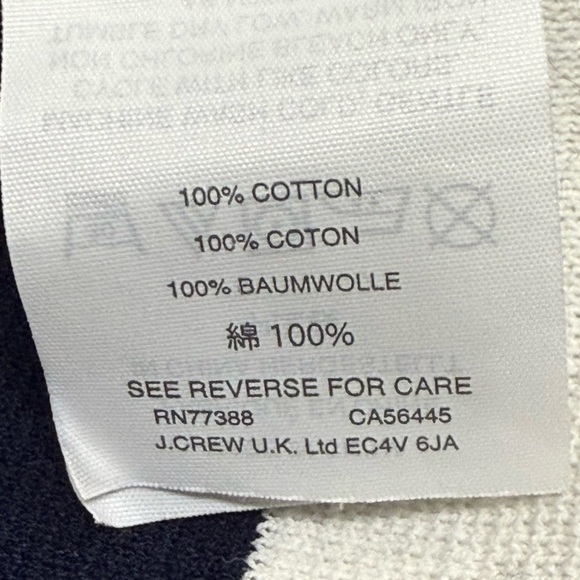 J. Crew White Navy Nautical Cropped Cotton Sweater - Size XS - Picture 7 of 11